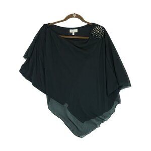 ZARA Trafaluc Women's Asymmetrical One Shoulder Blouse Size‎ Medium M ~ Black